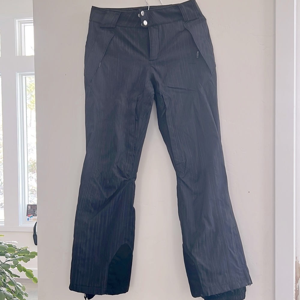 Columbia ski/snowboard pants womens size xs. Dark gray w/ rainbow thread stripe.